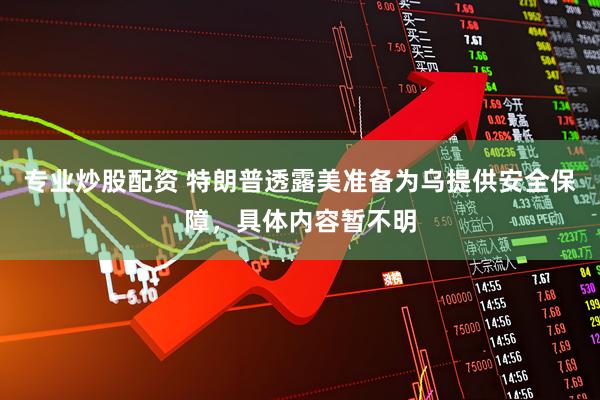 专业炒股配资 特朗普透露美准备为乌提供安全保障，具体内容暂不明